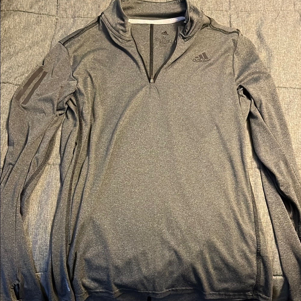 Adidas Gray Quarter-Zip Pullover